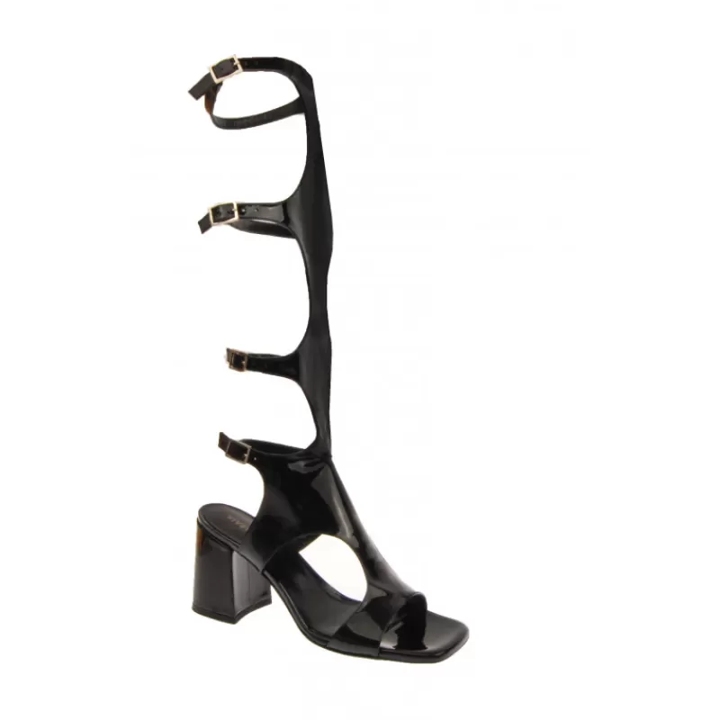 Patent Leather Lace-Up Thong Sandals-Vivetta Best